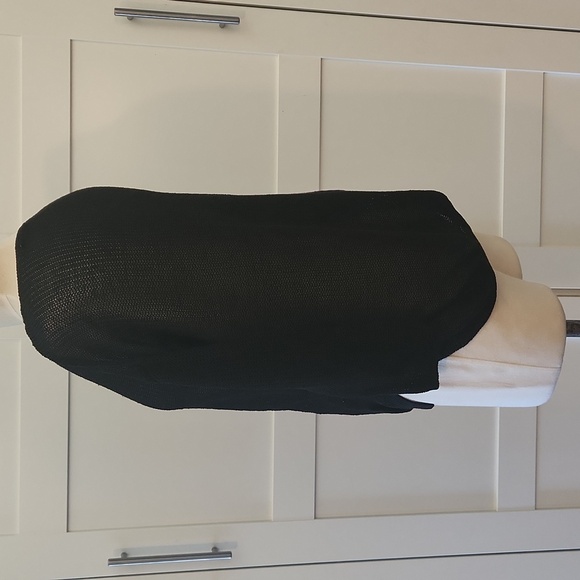 J. Jill Classic Black Women's Sweater open knit Linen Blend Size Small - Picture 2 of 6